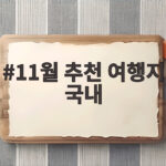 11월 추천 여행지 국내 가을 감성 만끽할 다섯 곳 11월 추천 여행지 국내