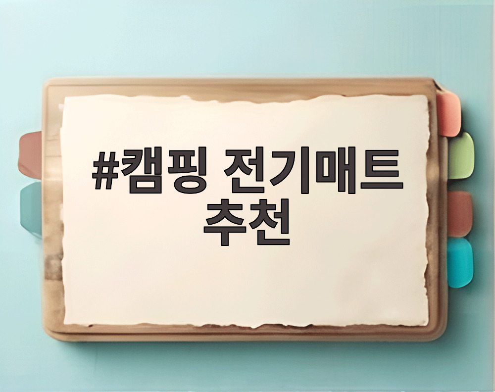 캠핑 전기매트 추천