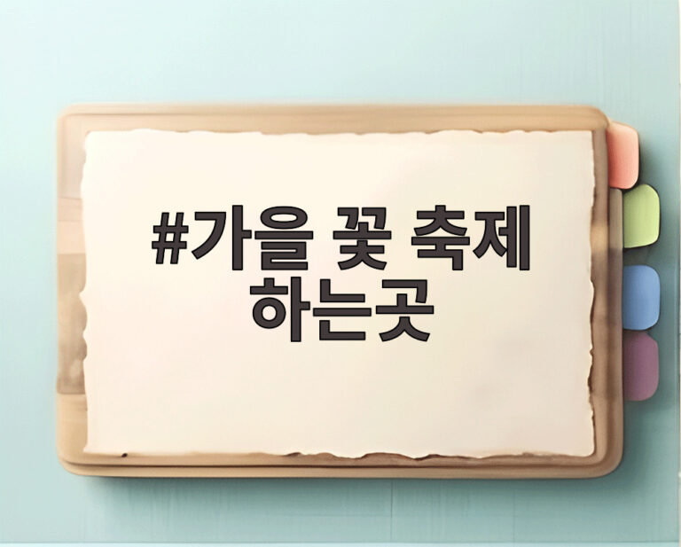 가을 꽃 축제 하는곳