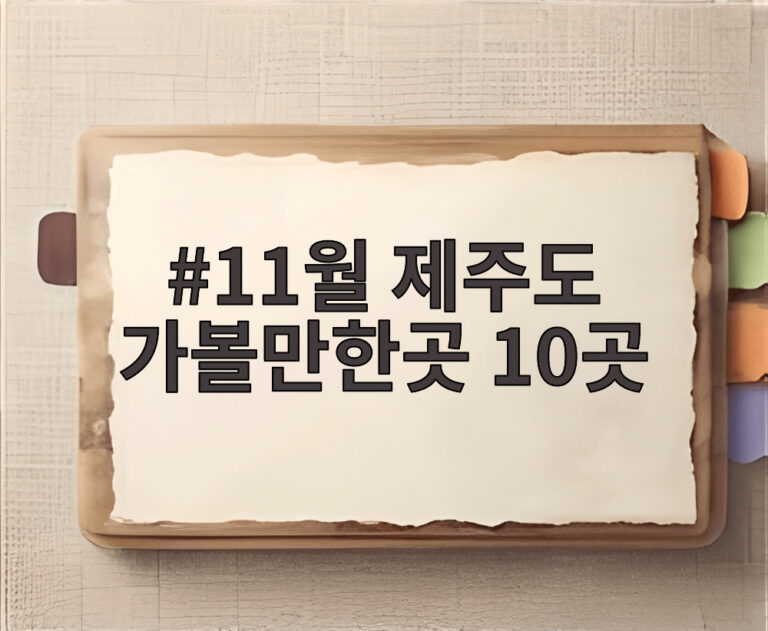 11월 제주도 가볼만한곳 10곳