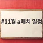 11월 a매치 일정