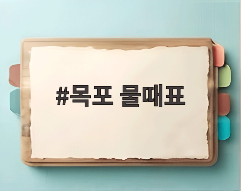 목포 물때표