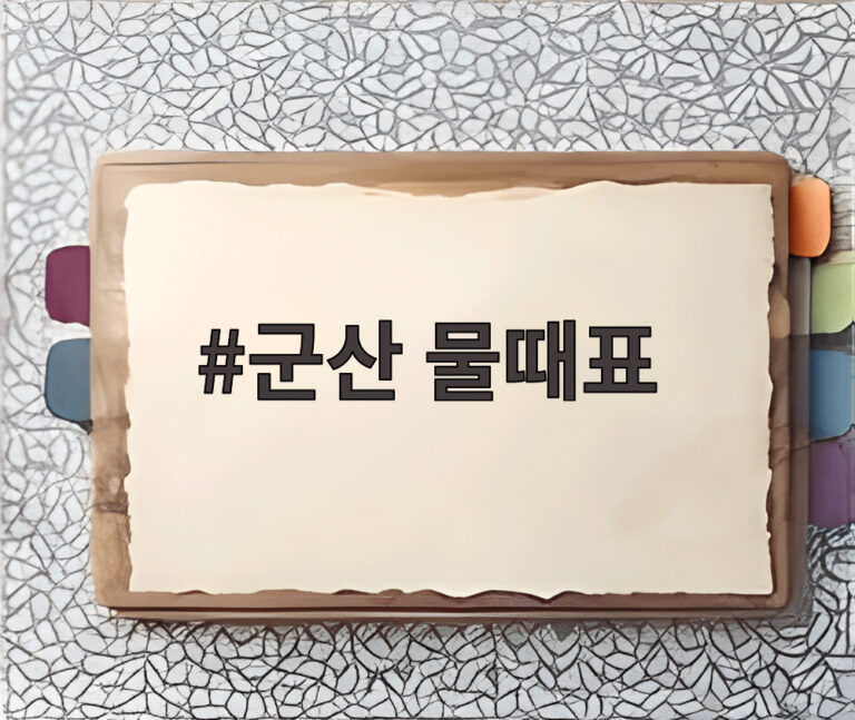 군산 물때표