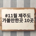 11월 제주도 가볼만한곳 10곳