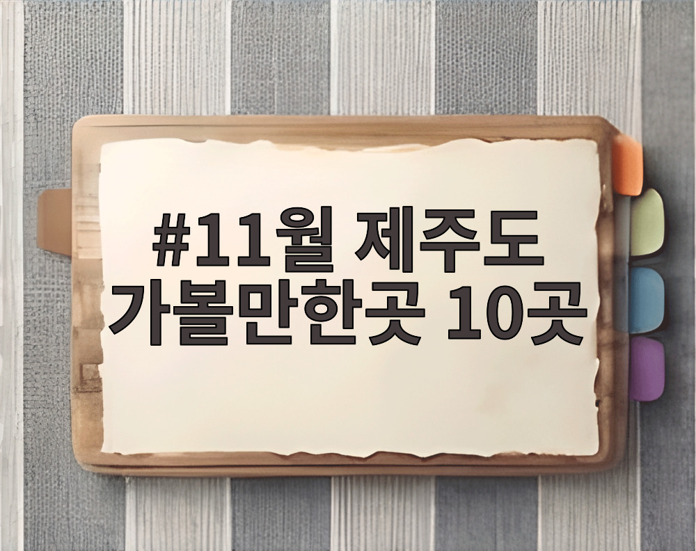 11월 제주도 가볼만한곳 10곳