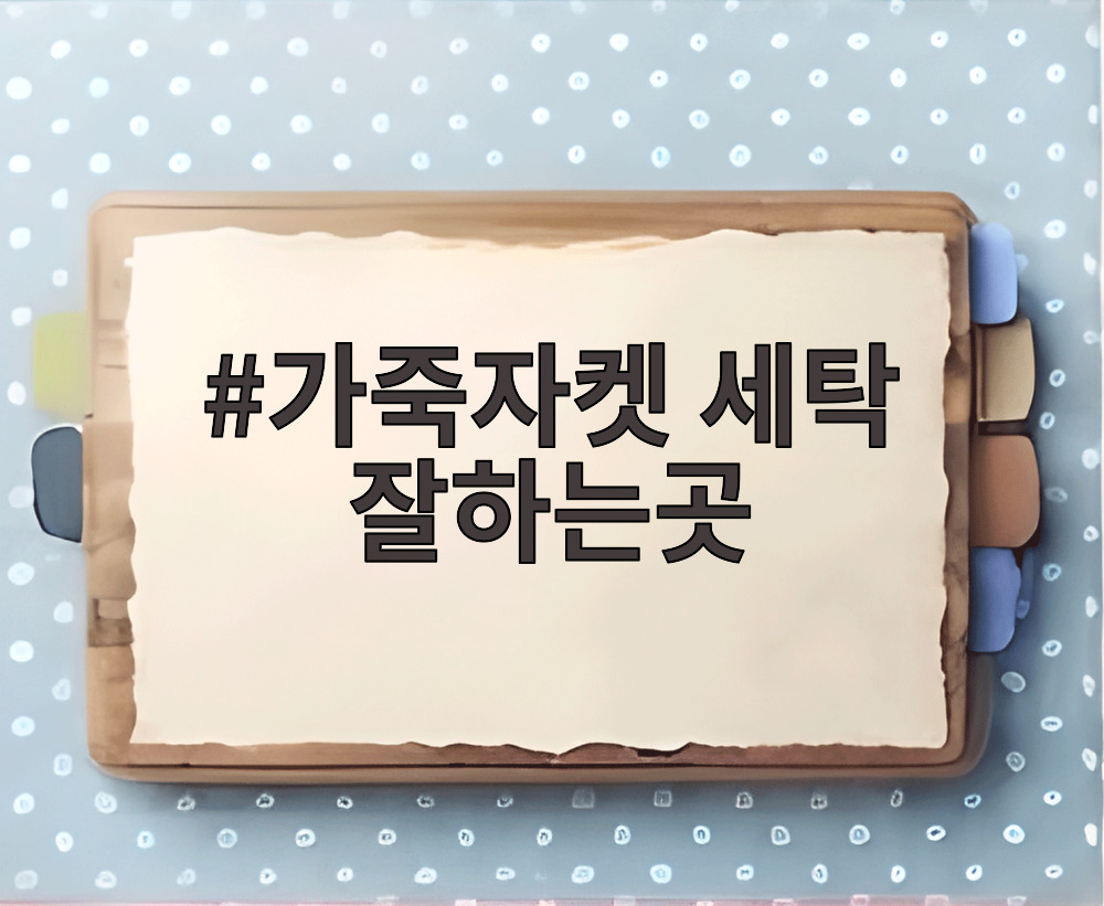 가죽자켓 세탁 잘하는곳