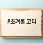 초겨울 코디