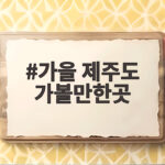 가을 제주도 가볼만한곳