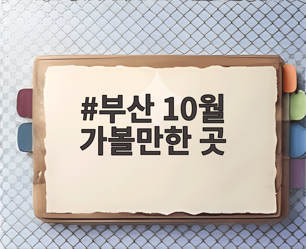 부산 10월 가볼만한 곳
