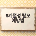 계절성 탈모 예방법