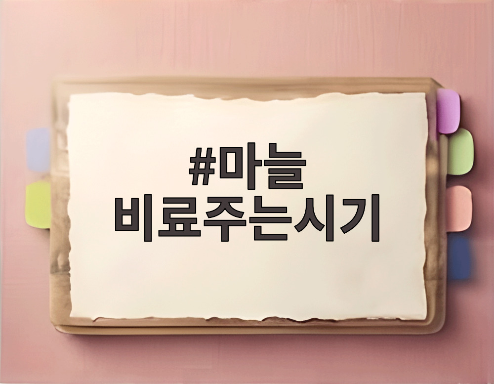 마늘 비료주는시기