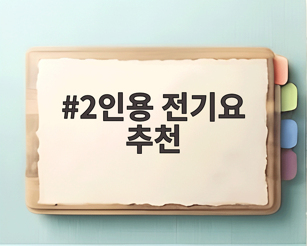 2인용 전기요 추천
