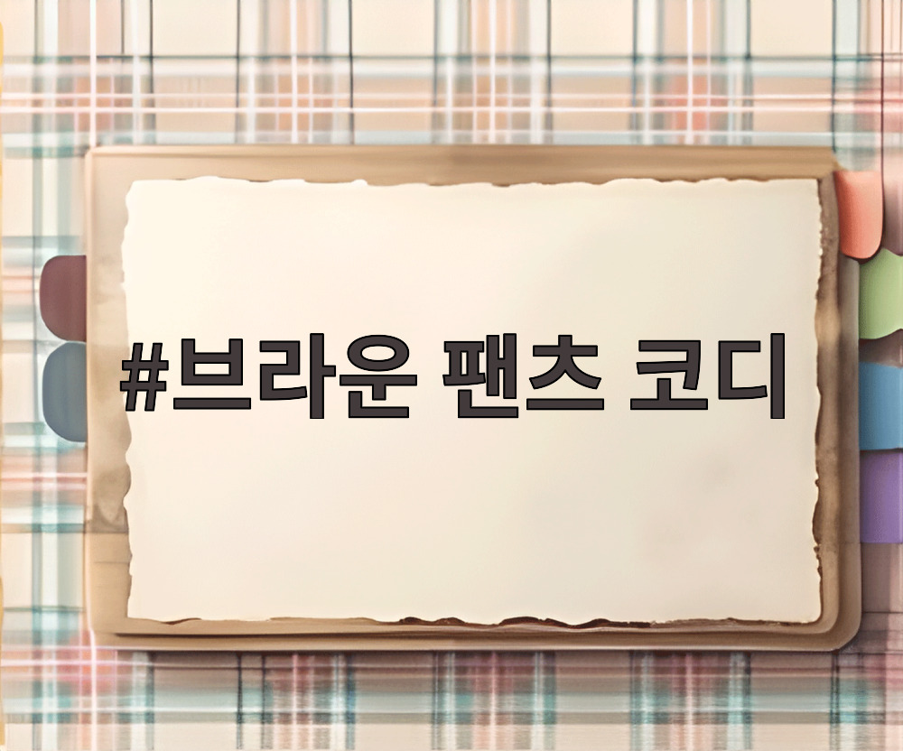 브라운 팬츠 코디