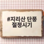 지리산 단풍 절정시기
