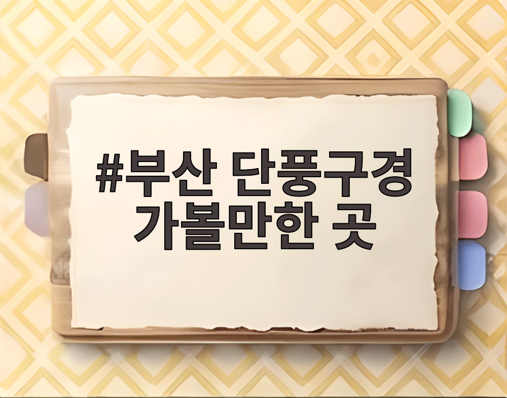 부산 단풍구경 가볼만한 곳