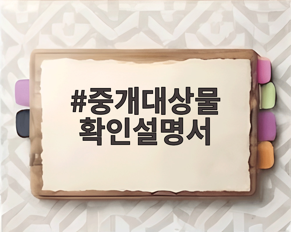 중개대상물 확인설명서