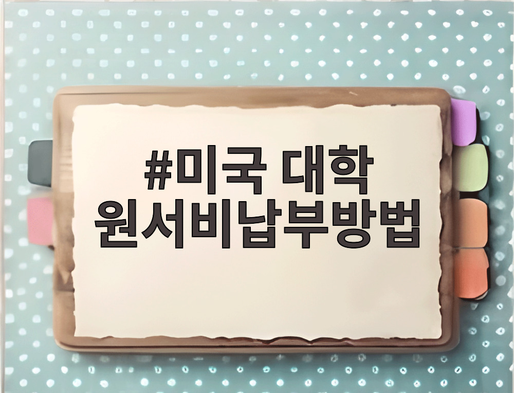 미국 대학 원서비납부방법