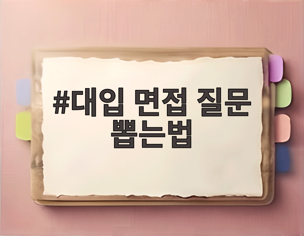 대입 면접 질문 뽑는법