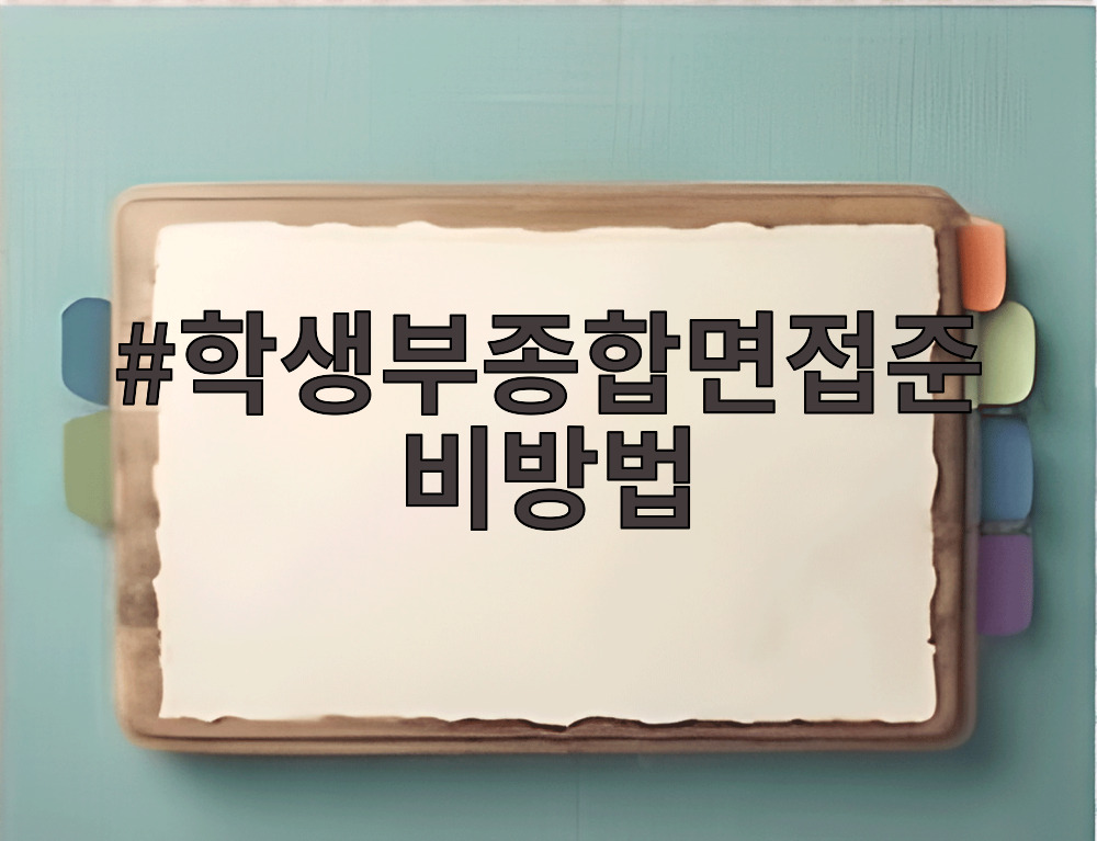학생부종합면접준비방법