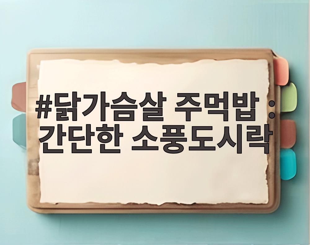 닭가슴살 주먹밥 : 간단한 소풍도시락