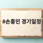 손흥민 경기일정