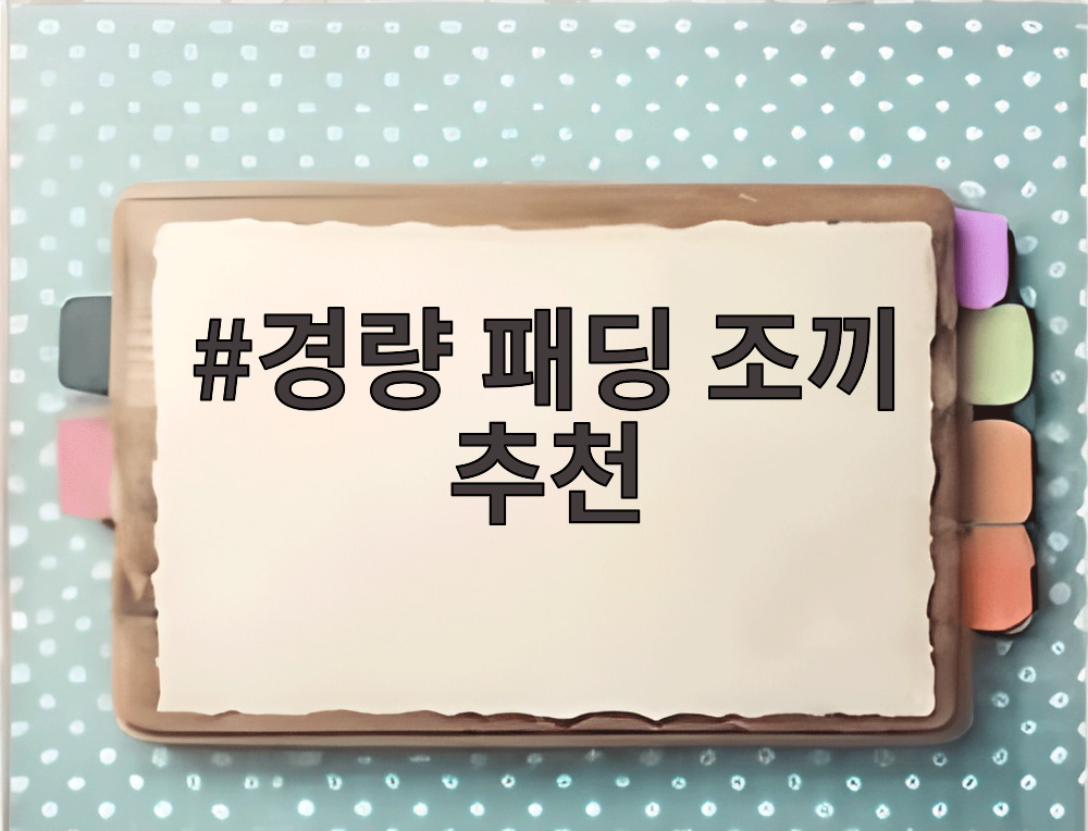 경량 패딩 조끼 추천